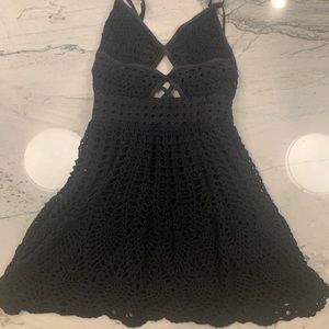 Free People Black Crochet Dress